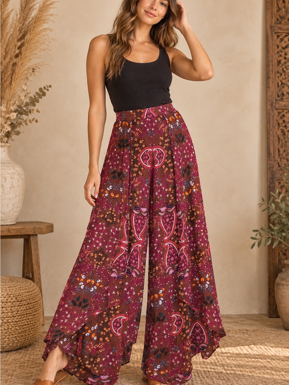 NWT Strut & Bolt Bohemian Wide-Leg Pants (101156) ☮️ ☀️